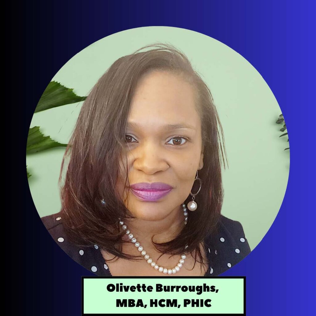 A headshot of Olivette Burroughs, a healthcare leader, educator, and author.